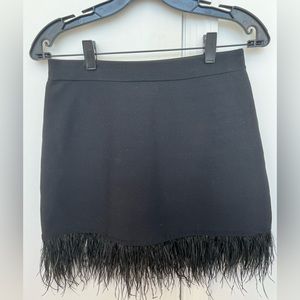 Staud Chaya Feather Trimmed Mini Skirt